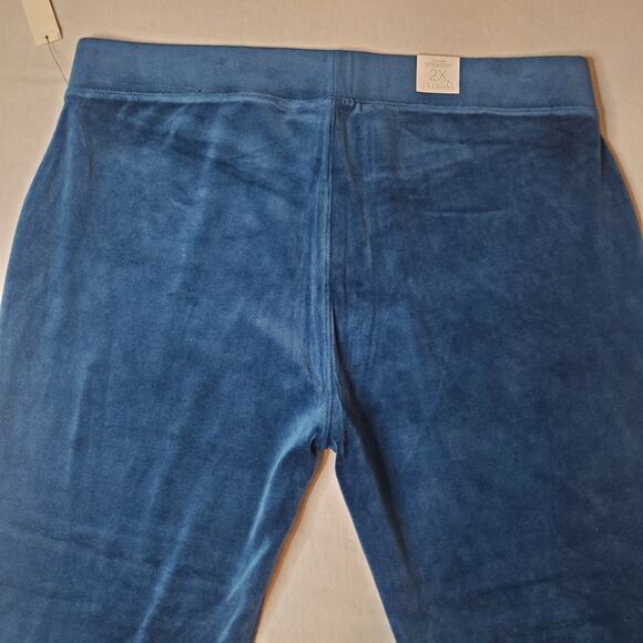 Talbots Womens Size 2X NWT Velour Pull On Ankle Pants Straight Leg Blue - Picture 6 of 10